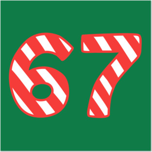 Candy Cane Striped 67 Meme Christmas Posters and Art