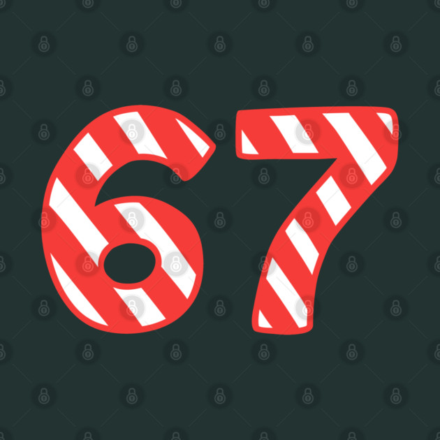 Candy Cane Striped 67 Meme Christmas by Creatifly Graphic Tees