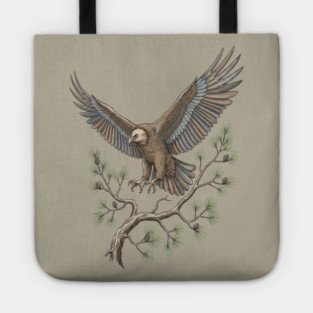 Lammergeier Vulture Landing on Pine Branch Tote