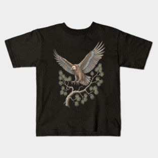 Lammergeier Vulture Landing on Pine Branch Kids T-Shirt