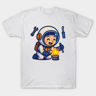 Fixing Tomorrow – Cute Astronaut Polishing a Star | Wholesome Tomorrow Sprouts Tee T-Shirt
