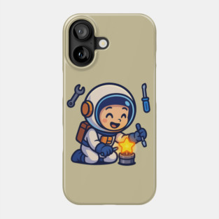 Fixing Tomorrow – Cute Astronaut Polishing a Star | Wholesome Tomorrow Sprouts Tee Phone Case
