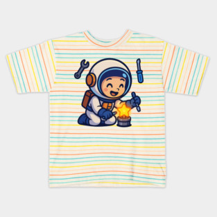 Fixing Tomorrow – Cute Astronaut Polishing a Star | Wholesome Tomorrow Sprouts Tee Kids T-Shirt