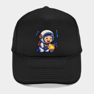 Fixing Tomorrow – Cute Astronaut Polishing a Star | Wholesome Tomorrow Sprouts Tee Hat