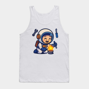 Fixing Tomorrow – Cute Astronaut Polishing a Star | Wholesome Tomorrow Sprouts Tee Tank Top