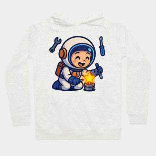 Fixing Tomorrow – Cute Astronaut Polishing a Star | Wholesome Tomorrow Sprouts Tee Hoodie