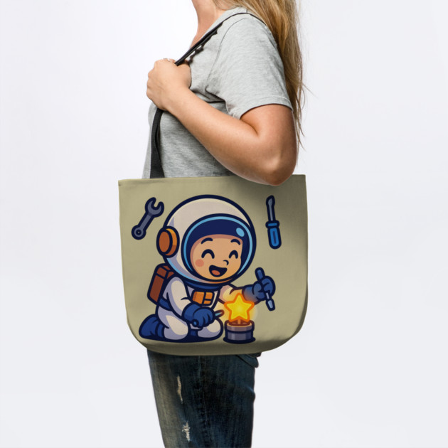 Fixing Tomorrow – Cute Astronaut Polishing a Star | Wholesome Tomorrow Sprouts Tee by Anne Lee