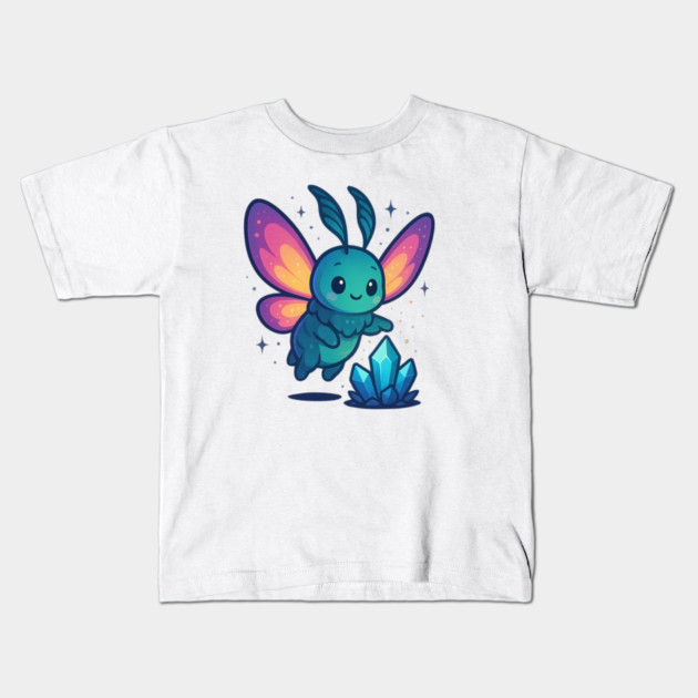 Crystals of Tomorrow – Cute Cosmic Moth Creature | Wholesome Tomorrow Sprouts Tee Kids T-Shirt by Anne Lee