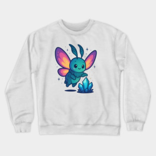 Crystals of Tomorrow – Cute Cosmic Moth Creature | Wholesome Tomorrow Sprouts Tee Crewneck Sweatshirt
