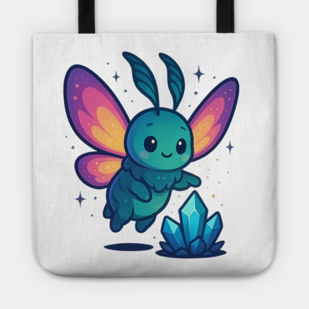 Crystals of Tomorrow – Cute Cosmic Moth Creature | Wholesome Tomorrow Sprouts Tee Tote by Anne Lee