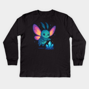 Crystals of Tomorrow – Cute Cosmic Moth Creature | Wholesome Tomorrow Sprouts Tee Kids Long Sleeve T-Shirt