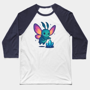 Crystals of Tomorrow – Cute Cosmic Moth Creature | Wholesome Tomorrow Sprouts Tee Baseball T-Shirt