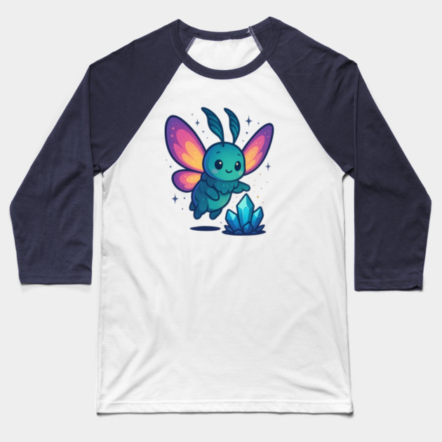 Crystals of Tomorrow – Cute Cosmic Moth Creature | Wholesome Tomorrow Sprouts Tee Baseball T-Shirt by Anne Lee