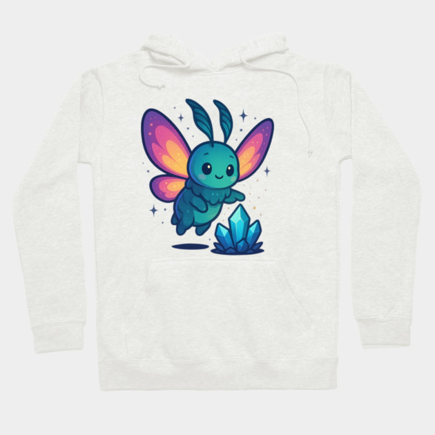 Crystals of Tomorrow – Cute Cosmic Moth Creature | Wholesome Tomorrow Sprouts Tee Hoodie by Anne Lee