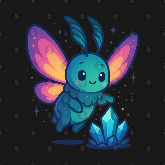 Crystals of Tomorrow – Cute Cosmic Moth Creature | Wholesome Tomorrow Sprouts Tee by Anne Lee
