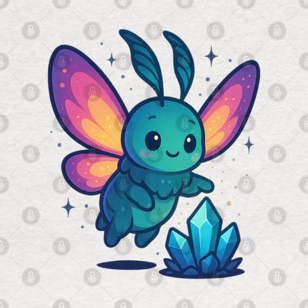 Crystals of Tomorrow – Cute Cosmic Moth Creature | Wholesome Tomorrow Sprouts Tee by Anne Lee