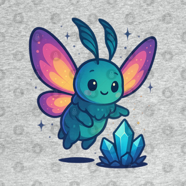 Crystals of Tomorrow – Cute Cosmic Moth Creature | Wholesome Tomorrow Sprouts Tee by Anne Lee