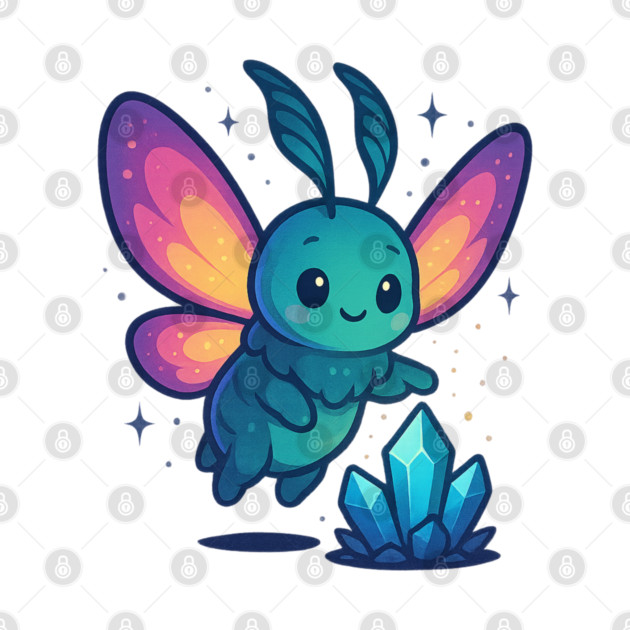 Crystals of Tomorrow – Cute Cosmic Moth Creature | Wholesome Tomorrow Sprouts Tee by Anne Lee