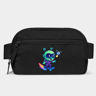 Riding Tomorrow – Cute Alien on Rainbow Space Board | Wholesome Tomorrow Sprouts Tee Bag