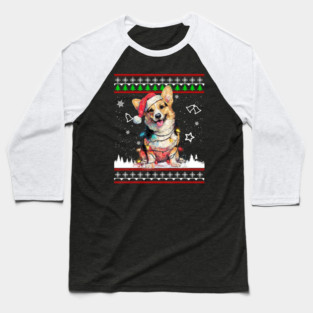 Corgi Christmas Ugly Sweater Funny Dog Xmas Baseball T-Shirt