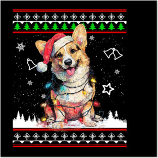 Corgi Christmas Ugly Sweater Funny Dog Xmas Posters and Art