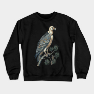 Lammergeier Vulture Perched on Pine Tree Crewneck Sweatshirt