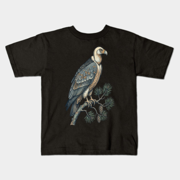 Lammergeier Vulture Perched on Pine Tree Kids T-Shirt by BirdsnStuff