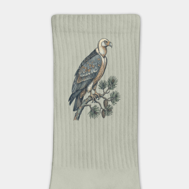 Lammergeier Vulture Perched on Pine Tree by BirdsnStuff