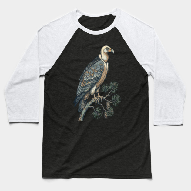 Lammergeier Vulture Perched on Pine Tree Baseball T-Shirt by BirdsnStuff