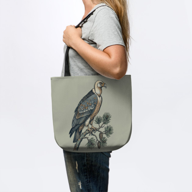 Lammergeier Vulture Perched on Pine Tree by BirdsnStuff