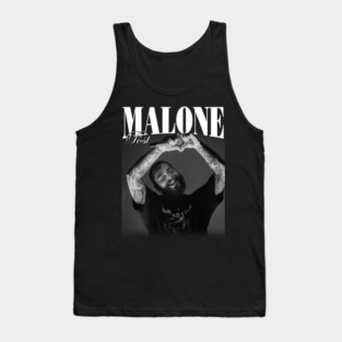 Post Malone Rap Music 90s Style Gift Bootleg Inspired Love Sign B n W Tank Top