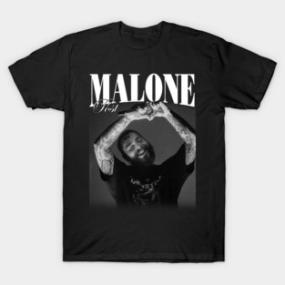 Post Malone Rap Music 90s Style Gift Bootleg Inspired Love Sign B n W T-Shirt