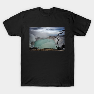 An unreal vision of the crater shrouded in smoke. T-Shirt