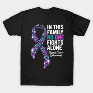In This Family No One Fights Alone Thyroid Cancer Awareness T-Shirt