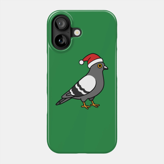 Santa Pigeon – Funny Christmas City Bird Cartoon Phone Case by DonWillisJrArt