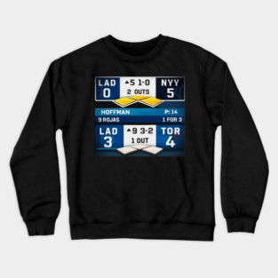 Dodgers Back to Back Championship Scoreboard Crewneck Sweatshirt