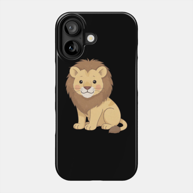 Adorable Lion Cub Sitting Phone Case by khaireddine