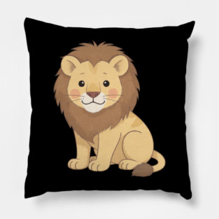 Adorable Lion Cub Sitting Pillow
