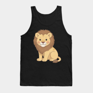 Adorable Lion Cub Sitting Tank Top