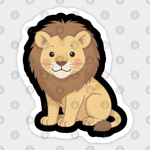 Adorable Lion Cub Sitting Sticker by khaireddine
