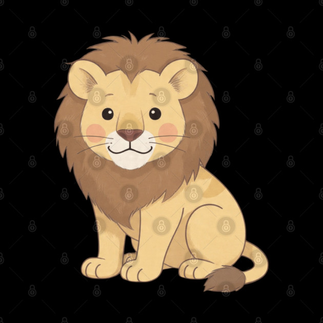 Adorable Lion Cub Sitting by khaireddine