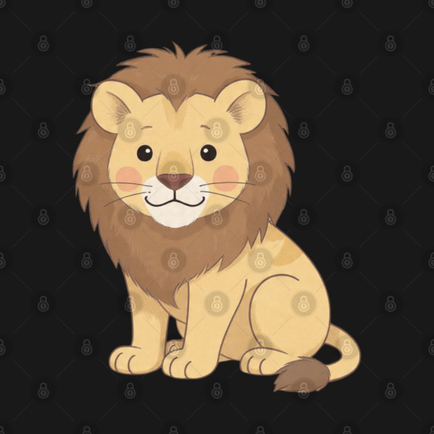 Adorable Lion Cub Sitting by khaireddine