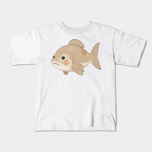 Grumpy Fish Cute Watercolor Style Kids T-Shirt