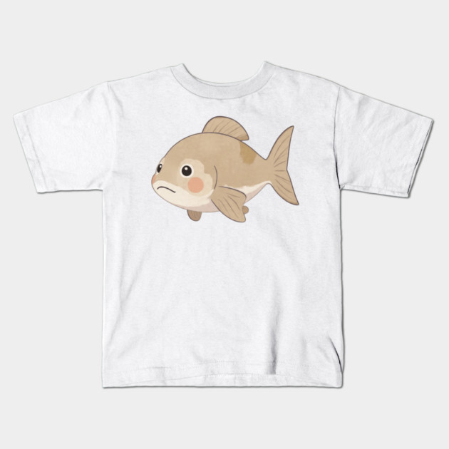Grumpy Fish Cute Watercolor Style Kids T-Shirt by khaireddine