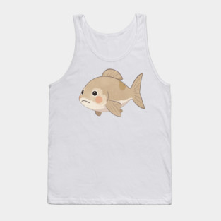 Grumpy Fish Cute Watercolor Style Tank Top