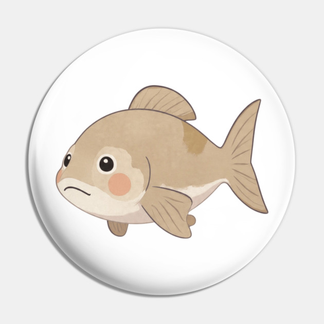 Grumpy Fish Cute Watercolor Style Pin by khaireddine