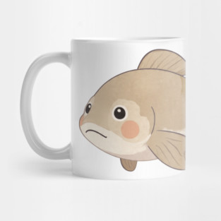 Grumpy Fish Cute Watercolor Style Mug