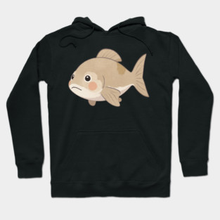 Grumpy Fish Cute Watercolor Style Hoodie