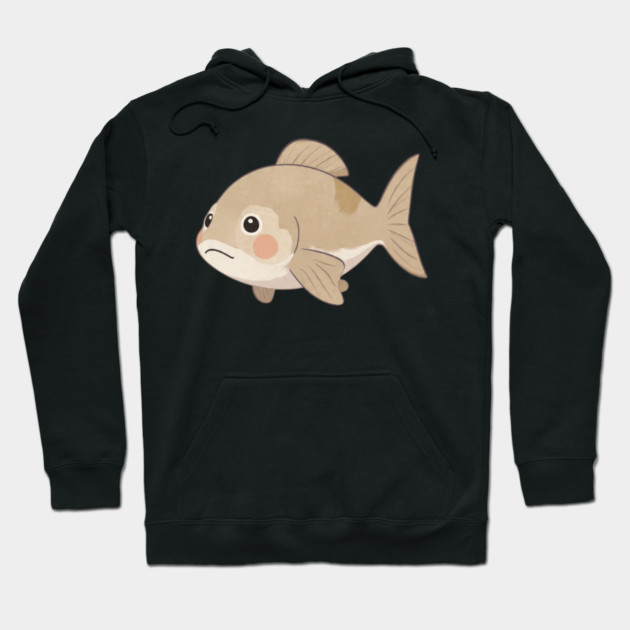 Grumpy Fish Cute Watercolor Style Hoodie by khaireddine