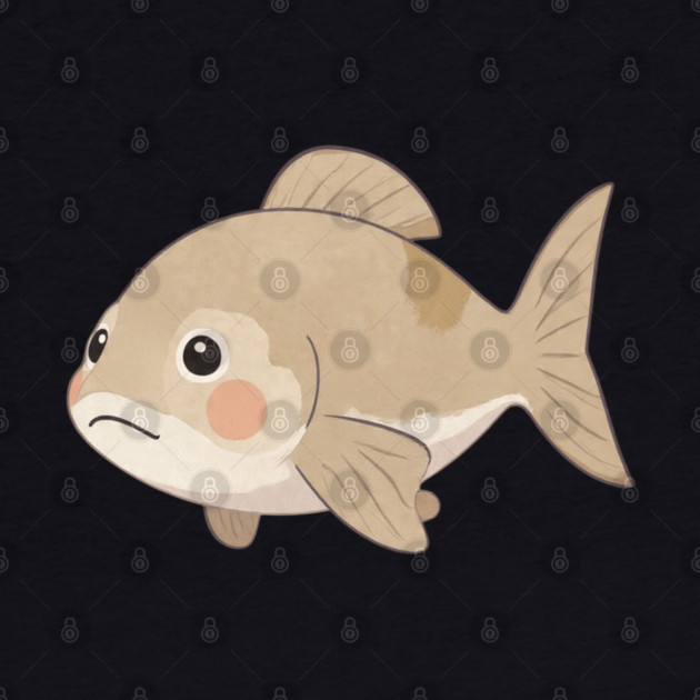 Grumpy Fish Cute Watercolor Style by khaireddine